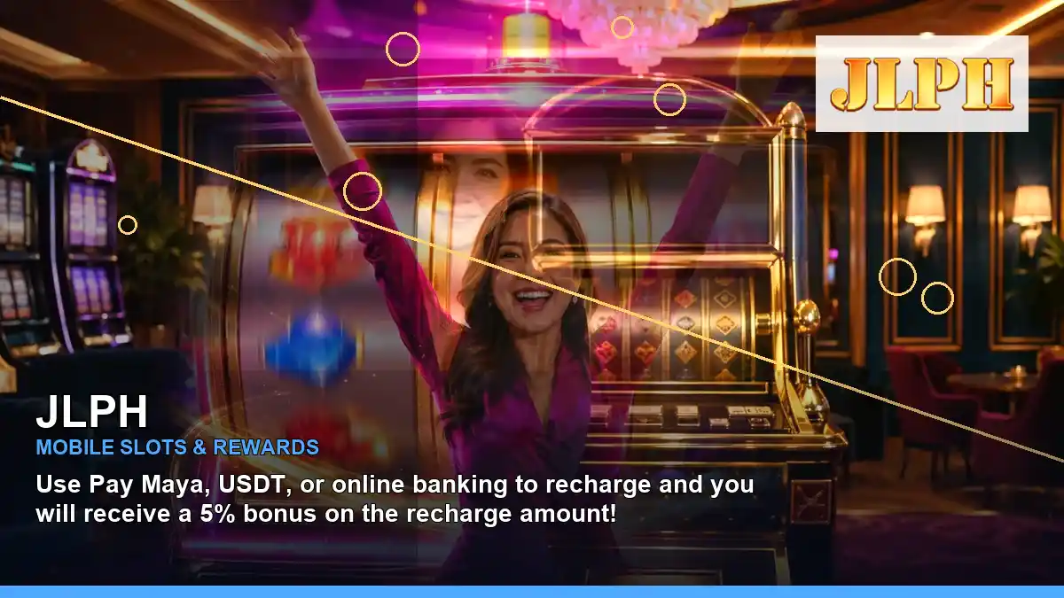JLPH VIP casino rewards featuring an adult Filipina casino host with a right close-up composition