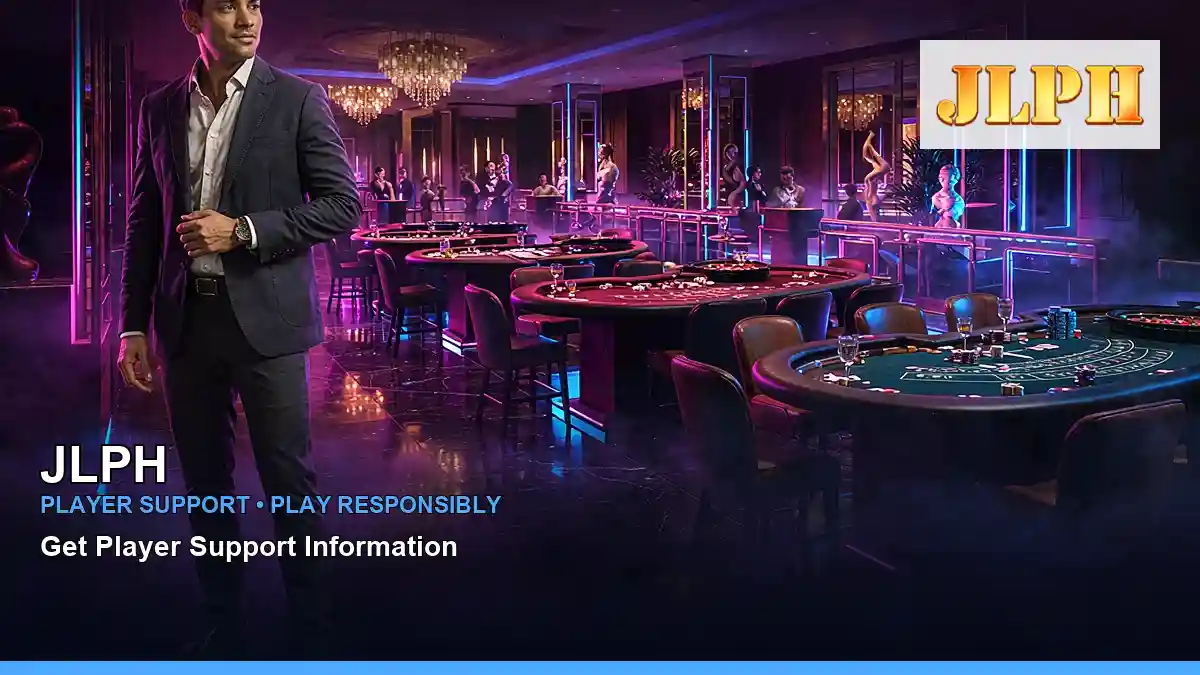 JLPH live casino table games featuring an adult Filipina casino host with a wide floor composition