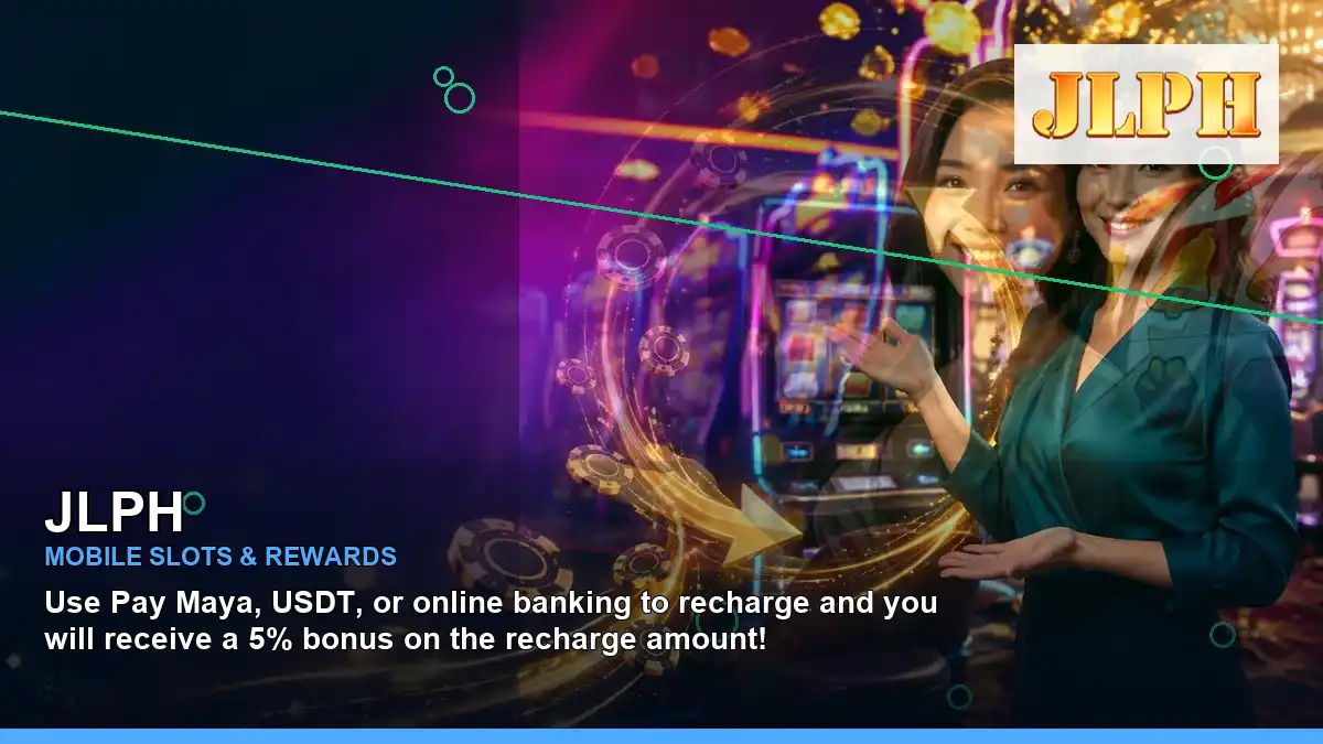 JLPH first casino deposit and wallet options featuring an adult Filipina casino host with a right-framed composition